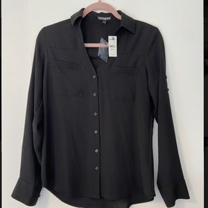 Express black button blouse. NWT